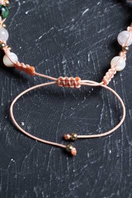 Sertifikalı Yengeç Burcu Doğal Taş Makrome Bileklik - 2