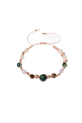 Sertifikalı Yengeç Burcu Doğal Taş Makrome Bileklik - 5