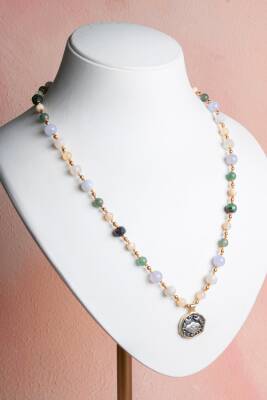 Sertifikalı Yengeç Burcu Doğal Taş Makrome Kolye - Osmanlı Doğal Taş