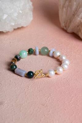 Sertifikalı Yengeç Burcu Gümüş Kapama Doğal Taş Bileklik (SK:269) - 3