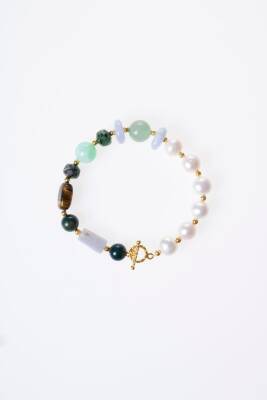 Sertifikalı Yengeç Burcu Gümüş Kapama Doğal Taş Bileklik (SK:269) - 6