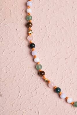 Sertifikalı Yengeç Burcu Gümüş Yıldızlı Doğal Taş Kolye - 4