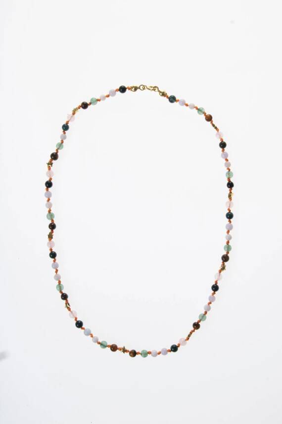 Sertifikalı Yengeç Burcu Gümüş Yıldızlı Doğal Taş Kolye - 5