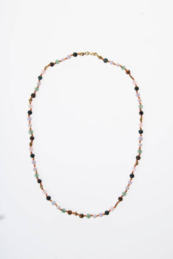 Sertifikalı Yengeç Burcu Gümüş Yıldızlı Doğal Taş Kolye - 4