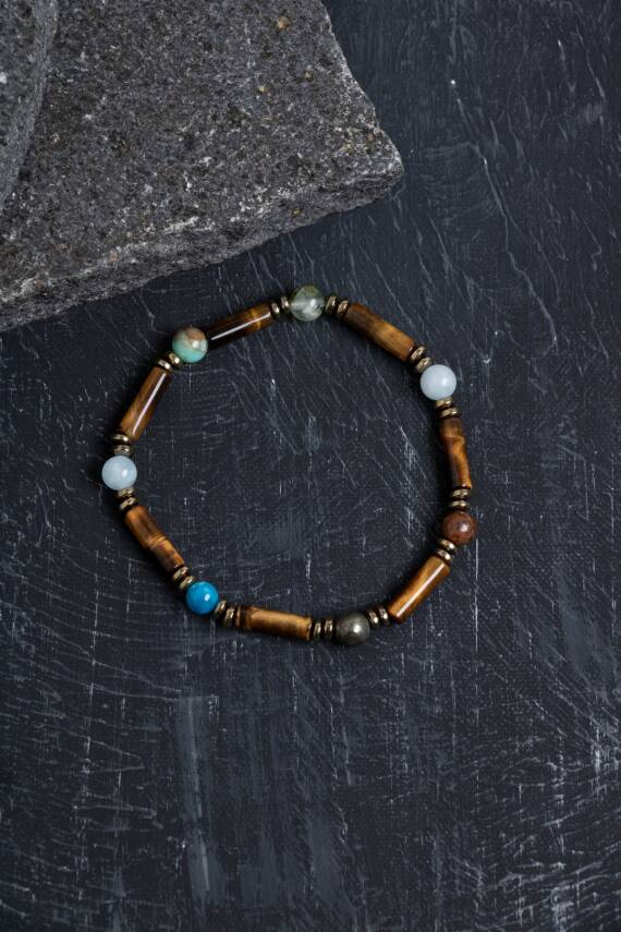 Sertifikalı Yeşim, Labradorit ve Koruyucu Doğal Taş Bileklik - 2