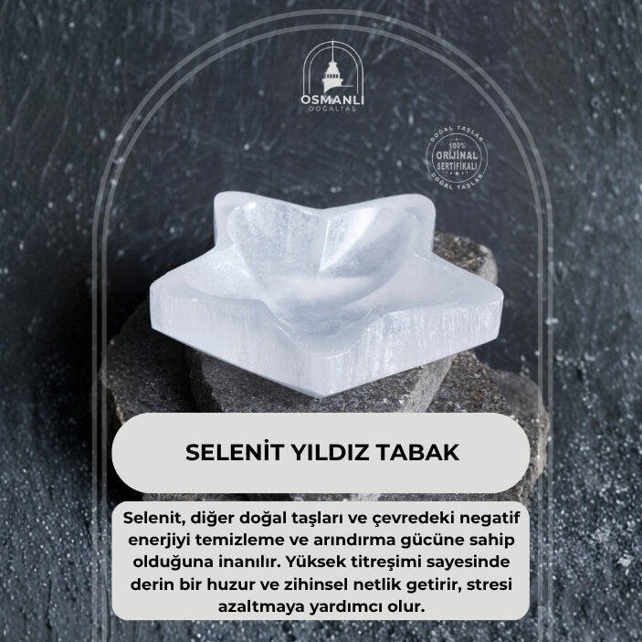 Sertifikalı Yıldız Selenit Tabak - 2