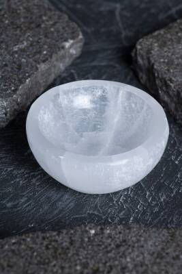 Sertifikalı Yuvarlak Selenit Tabak no.1 - Osmanlı Doğal Taş
