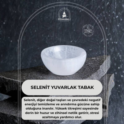 Sertifikalı Yuvarlak Selenit Tabak no.1 - 2