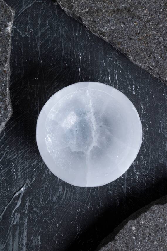 Sertifikalı Yuvarlak Selenit Tabak no.1 - 5