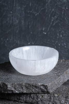 Sertifikalı Yuvarlak Selenit Tabak no.2 - Osmanlı Doğal Taş