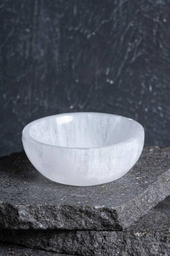 Sertifikalı Yuvarlak Selenit Tabak no.2 - 3