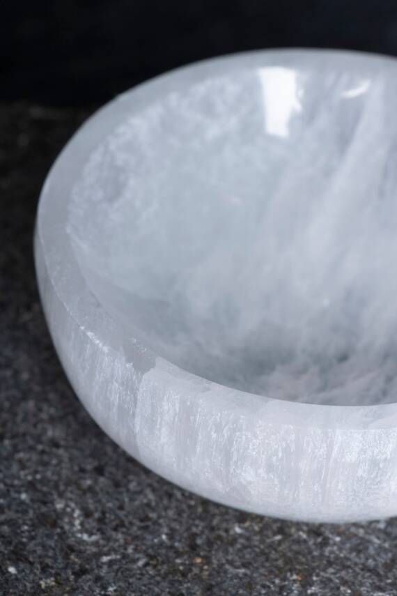 Sertifikalı Yuvarlak Selenit Tabak no.2 - 4