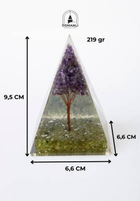 Sertifikalı Zebercet & Ametist Ağaçlı Piramit - 6