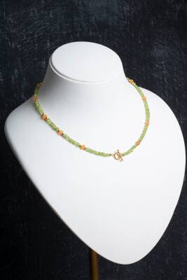 Sertifikalı Zebercet, Karnelyan Akik, Altın Kaplama Gümüş Kapama Doğal Taş Kolye - 2