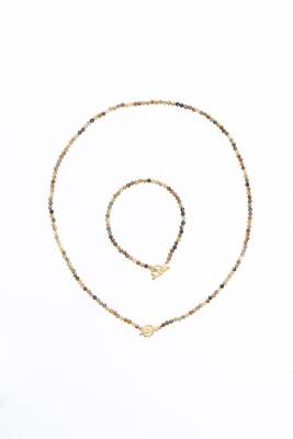 Sertifikalı Zebercet, Karnelyan Akik, Altın Kaplama Gümüş Kapama Doğal Taş Kolye - Osmanlı Doğaltaş