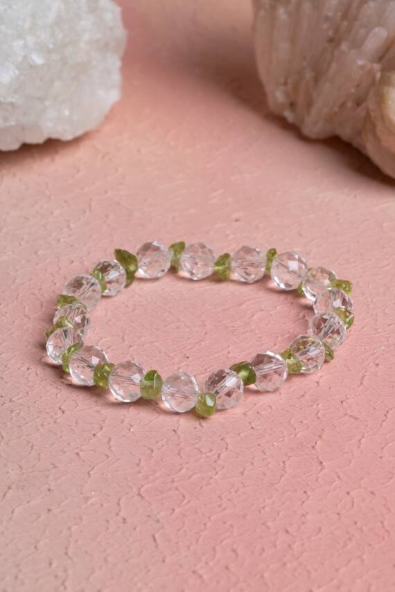 Sertifikalı Zebercet, Kristal Kuvars Doğal Taş Bileklik (SK:371) - 1