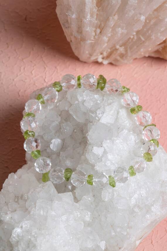 Sertifikalı Zebercet, Kristal Kuvars Doğal Taş Bileklik (SK:371) - 2