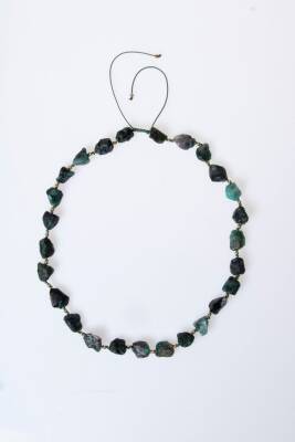 Sertifikalı Zümrüt Doğal Taş Makrome Kolye (SK:091) - 4