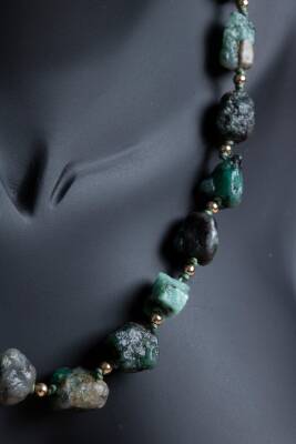 Sertifikalı Zümrüt Doğal Taş Makrome Kolye (SK:091) - 4