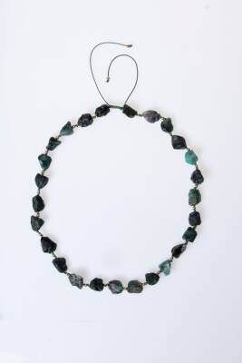 Sertifikalı Zümrüt Doğal Taş Makrome Kolye (SK:091) - 6