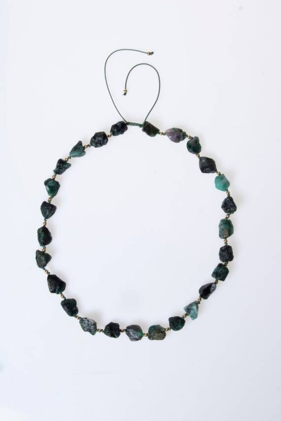 Sertifikalı Zümrüt Doğal Taş Makrome Kolye (SK:091) - 6