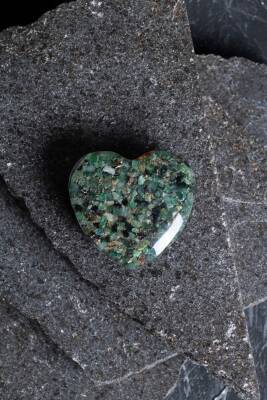 Sertifikalı Zümrüt Kalp - Osmanlı Doğal Taş