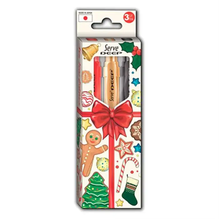 Serve Deep Doğa Desenli Çiçek Figürlü Pembe Uçlu Kalem + Uç + Silgi 0.7mm 3 Lü Set - 1