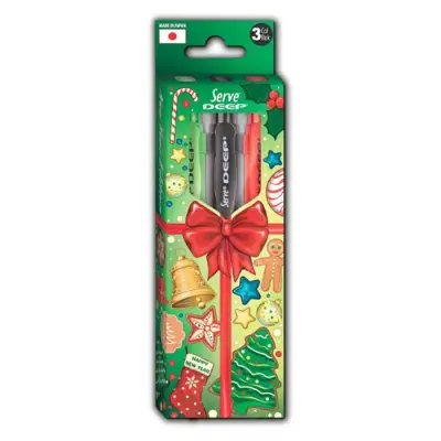 Serve Deep Elma Yeşili Okul Seti Uçlu Kalem + Uç + Silgi 0.7mm 3 Lü Set - 2