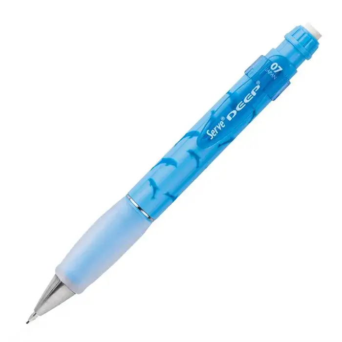 Serve Deep Mavi Okul Seti Uçlu Kalem + Uç + Silgi 0.7mm 3 Lü Set - 1