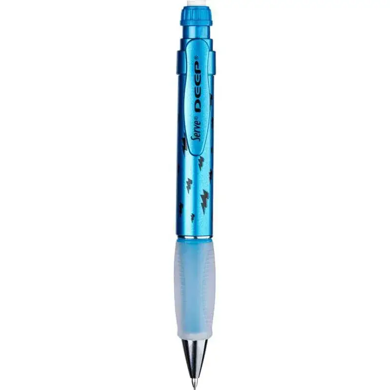 Serve Deep Metalik Serisi Şimşek Figürlü Metalik Mavi 0.7mm Versatil Uçlu Kalem - 1