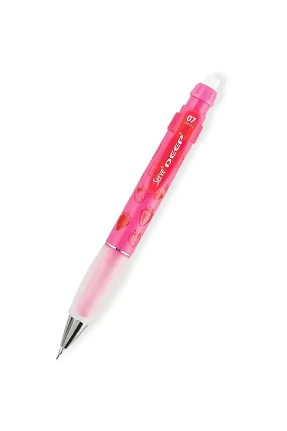 Serve Deep Meyve Serisi Çilek Figürlü Neon Pembe 0.7 mm Versatil Uçlu Kalem - 1