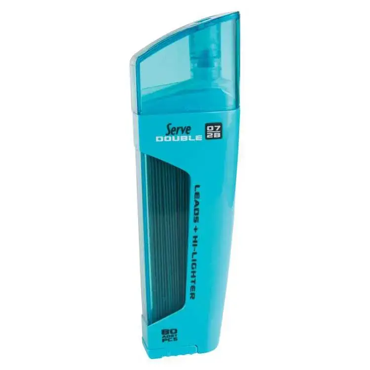 Serve Double Min Mavi Fosforlu Kalem + 0.7mm 2B Uç Tüplü - 1