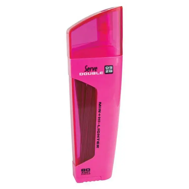 Serve Double Min Mor Fosforlu Kalem + 0.5mm 2B Uç Tüplü - 1