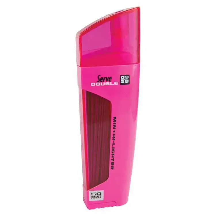 Serve Double Min Mor Fosforlu Kalem + 0.9mm 2B Uç Tüplü - 1