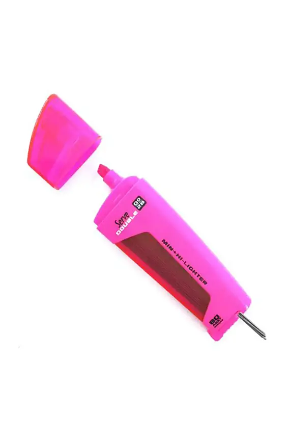 Serve Double Min Pembe Fosforlu Kalem + 0.9 mm 2B Uç Tüplü - 1