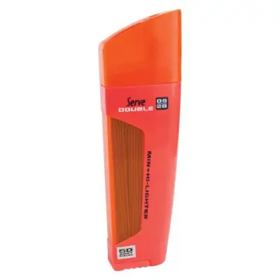 Serve Double Min Pembe Fosforlu Kalem + 0.9 mm 2B Uç Tüplü - Serve