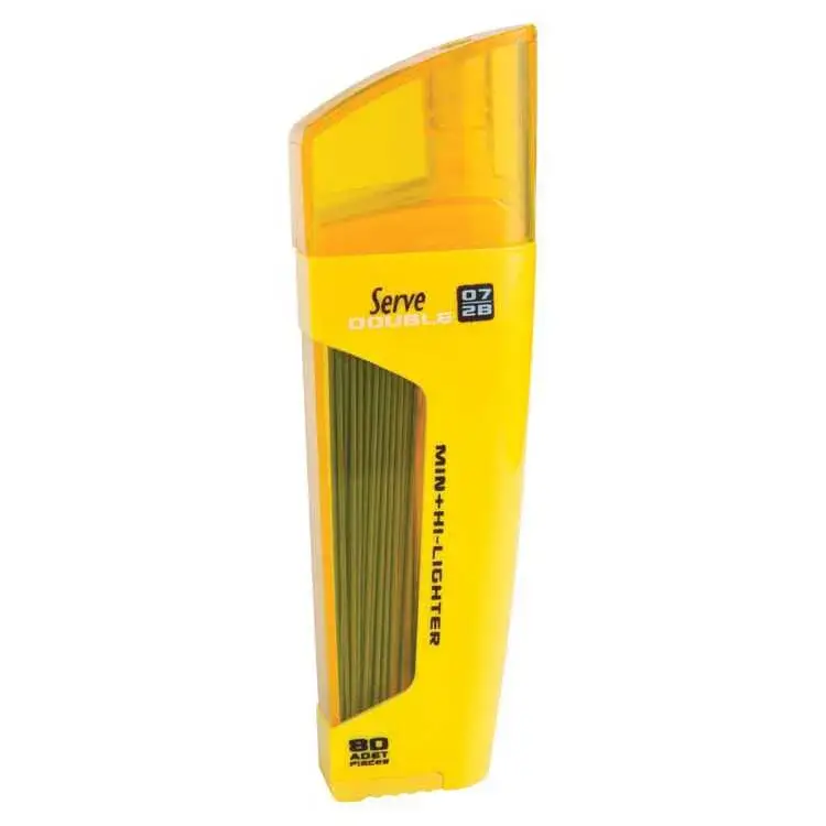 Serve Double Min Sarı Fosforlu Kalem + 0.7mm 2B Uç Tüplü - 1