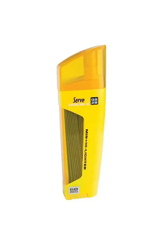 Serve Double Min Sarı Fosforlu Kalem + 0.9 mm 2B Uç Tüplü - 1