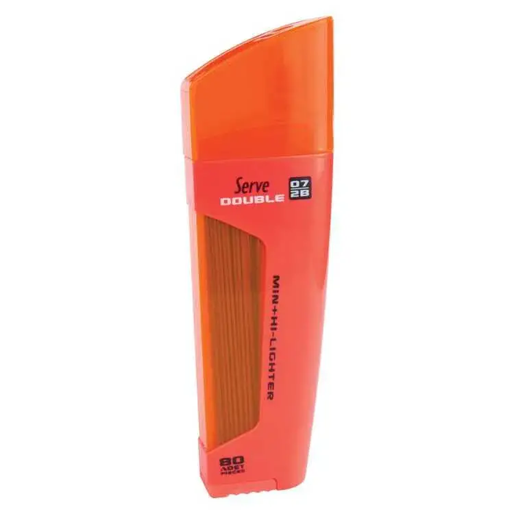 Serve Double Min Turuncu Fosforlu Kalem + 0.7mm 2B Uç Tüplü - 1
