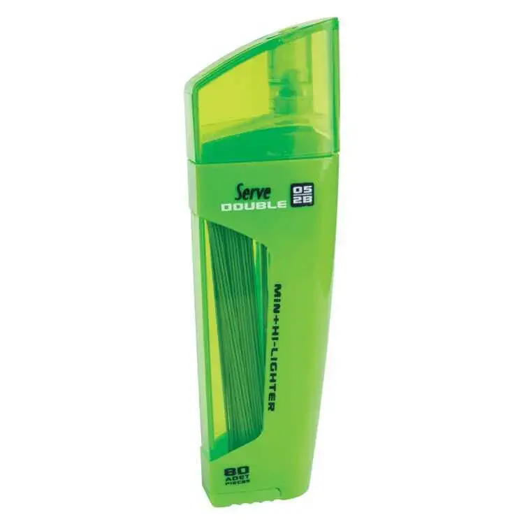 Serve Double Min Yeşil Fosforlu Kalem + 0.5mm 2B Uç Tüplü - 1
