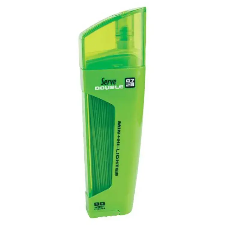 Serve Double Min Yeşil Fosforlu Kalem + 0.7mm 2B Uç Tüplü - 1