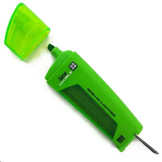 Serve Double Min Yeşil Fosforlu Kalem + 0.9 mm 2B Uç Tüplü - 2