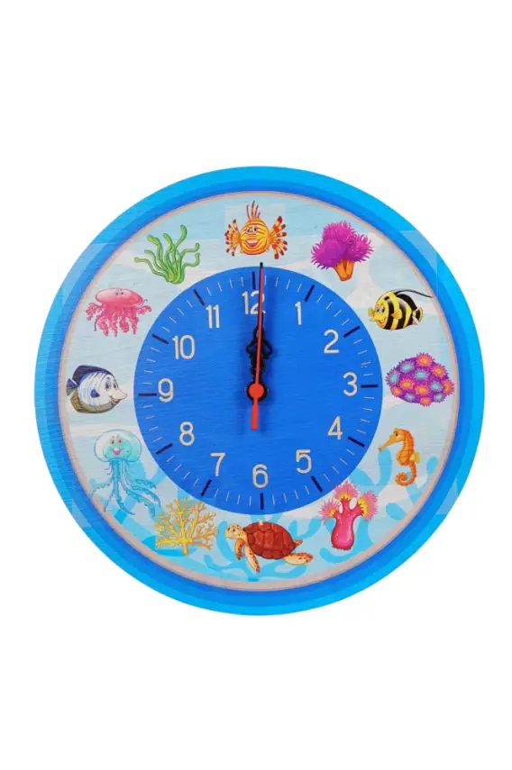 Sevimli Deniz Canlıları Saati 30 x 30 cm - 1