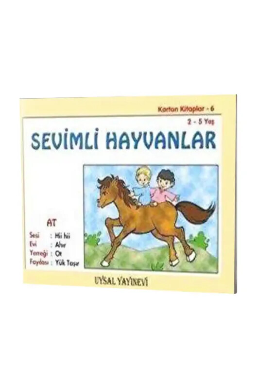 Sevimli Hayvanlar - Karton Kitap 6 - 2-5 Yaş - Uysal Yayıncılık