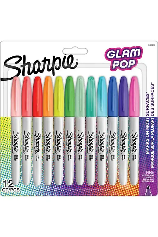Sharpie Fine Glam Pop Permanent Marker 24 Lü - 1