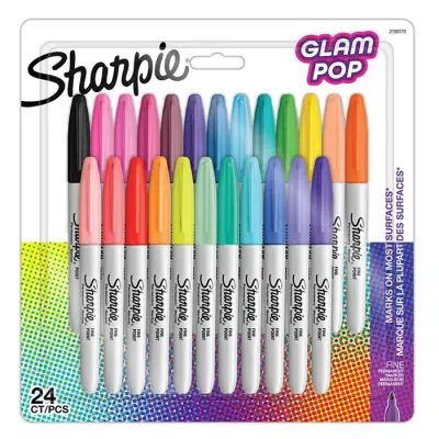 Sharpie Fine Glam Pop Permanent Marker 24 Lü - 1
