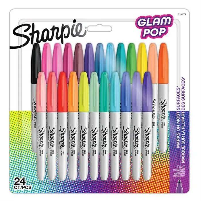 Sharpie Fine Glam Pop Permanent Marker 24 Lü - 1
