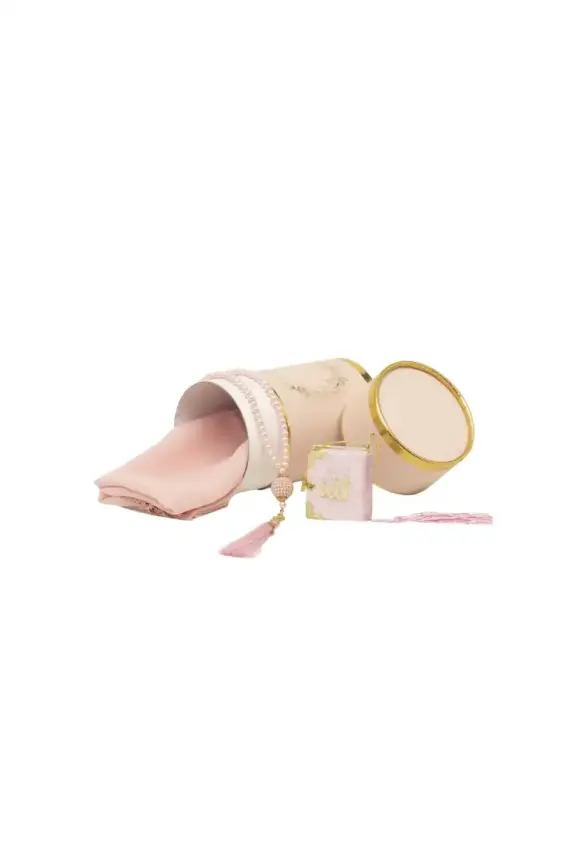 Silindir Kutu Şal Seti Pembe - 1