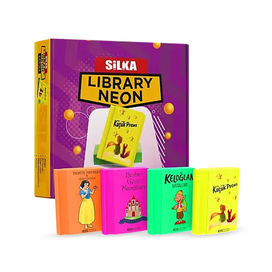 Silka Kitap Figürlü Silgi Neon Renk - 2