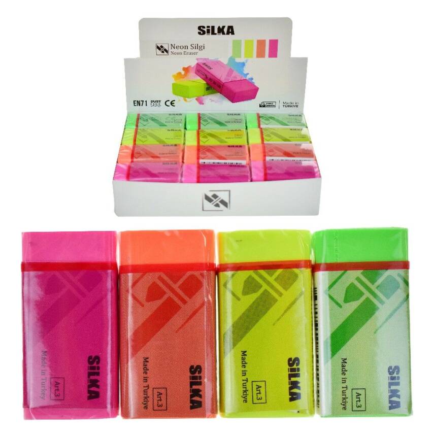 Silka Silgi Neon 4 Renk 30Lu (Art.23) - 1